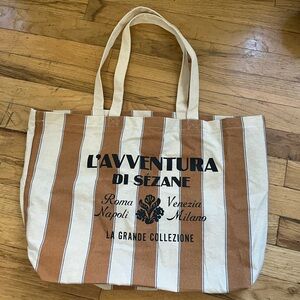 Sezane Striped Tote Bag